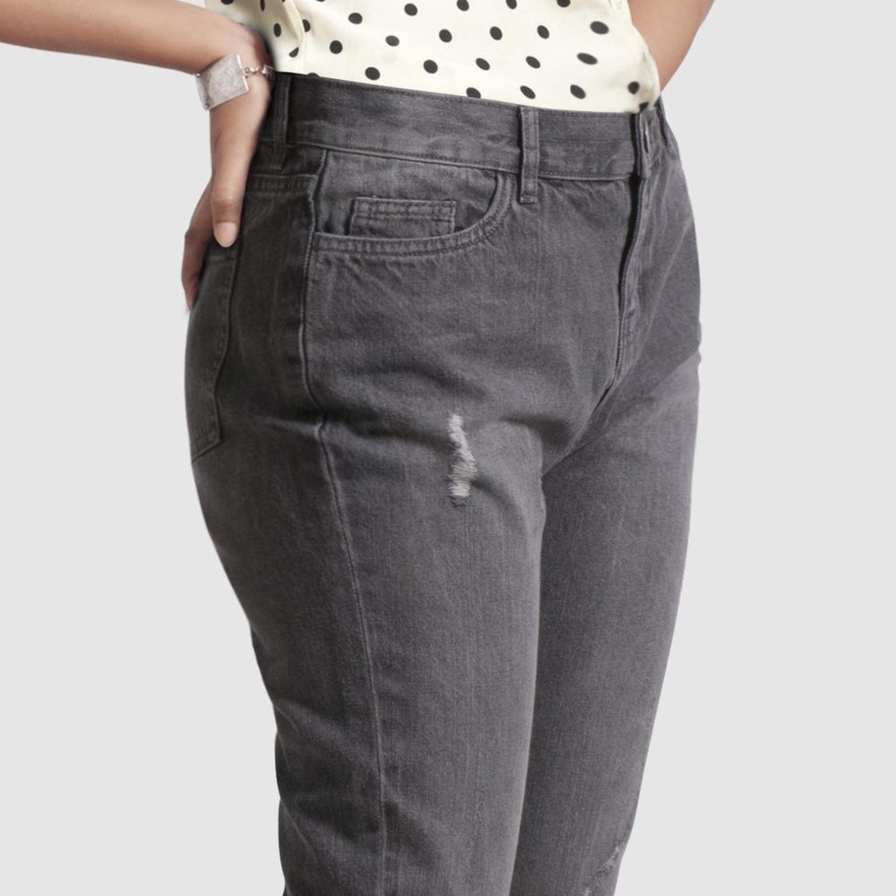 OLGYN Traditional Gray Denim Ankle Pant Slim Fit - Picture 4 of 5